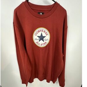 Converse Chuck Taylor All Star Crewneck Sweatshirt Men's XL Burgundy Long Sleeve